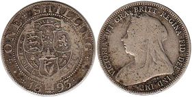 coin Great Britain one shilling 1893
