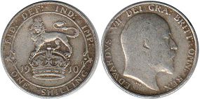 Münze Großbritannien one Schilling
 1910
