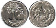 moneda Guatemala 5 centavos 1970