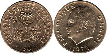 piece Haiti 50 centimes 1972