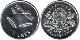 coin Latvia 1 lat 2012
