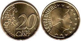 Münze Luxemburg 20 Euro Cent 2002