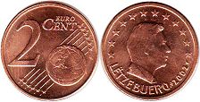 Münze Luxemburg 2 Euro Cent 2002