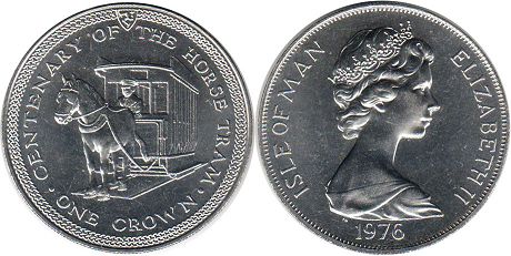 coin Man Isle crown 1976