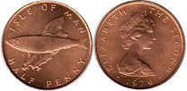 coin Man Isle half penny 1976