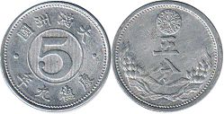 coin Manchukuo 5 fen 1942