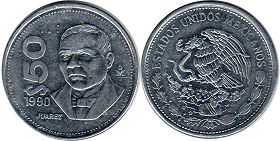 moneda Mexico 50 pesos 1990