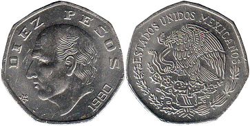 moneda Mexico 10 pesos 1980