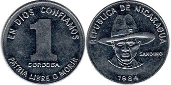 moneda Nicaragua 1 cordoba 1984