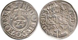 Münze Schlezwig-Holstein-Gottorp 1/24 Thaler 1600