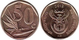 coin South Africa 50 cents 2012