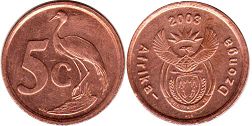 coin South Africa 5 cents 2003