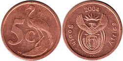 coin South Africa 5 cents 2004
