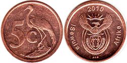 coin South Africa 5 cents 2010