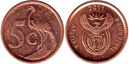 coin South Africa 5 cents 2011