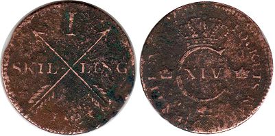 mynt Sverige 1 skilling 1825