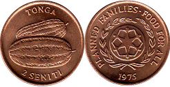 coin Tonga 2 seniti 1975