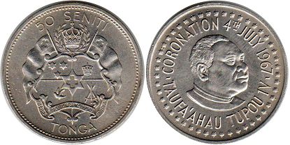 coin Tonga 50 seniti 1967 Coronation