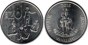 coin Vanuatu 20 vatu 2015