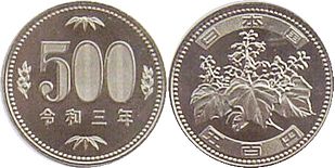japanese coin 500 yen 2021