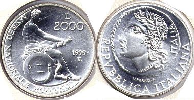 Italy 2000 lire 1999