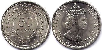 British Honduras 50 cents 1971