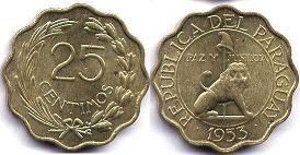 Paraguay 25 centimos 1953