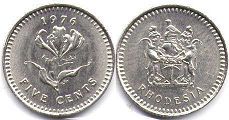 Rhodesia 5 cents 1976