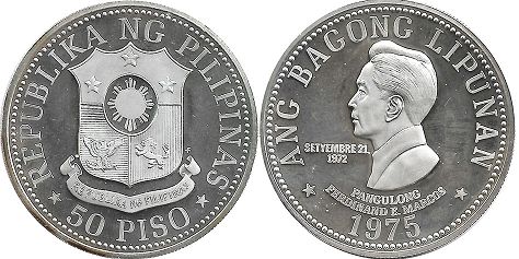 coin Philippines 50 piso 1975