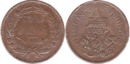 เหรียญประเทศไทย สยาม 2 อัฐ 1874