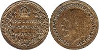Münze Großbritannien alt
 1/3 farthing 1913