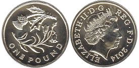 Münze Großbritannien Pfund 2014