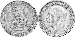 Münze Großbritannien one Schilling
 1927
