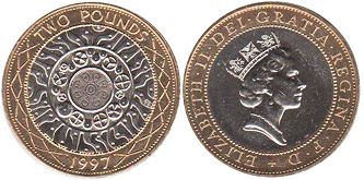 coin UK 2 pounds 1997