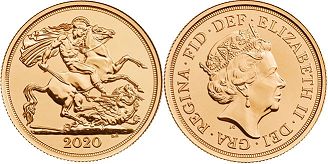 UK coin 2 sovereigns 2020
