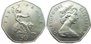 monnaie UK 50 pence 1982