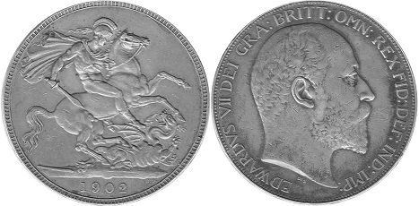 coin UK old crown 1902