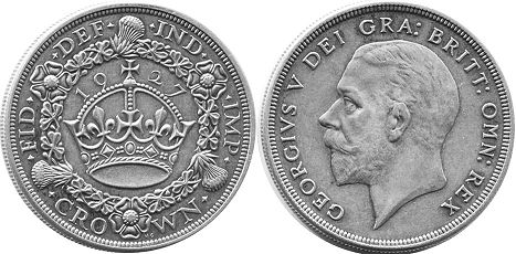 coin UK old crown 1927