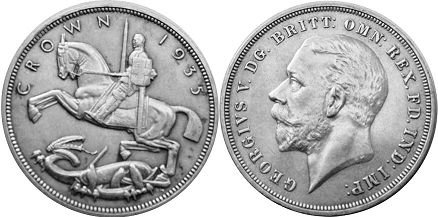 monnaie UK vieille couronne 1935