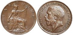 Münze Großbritannien alt
 farthing 1921
