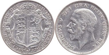 monnaie Grande Bretagne half couronne 1927