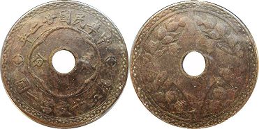 coin chinese 2 cents 1933