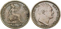 coin UK old half farthing 1837
