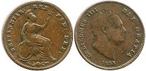 Münze Großbritannien alt
 1/3 farthing 1835