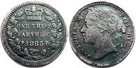 coin UK old 1/3 farthing 1885