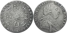 Münze Großbritannien alt
 1 Schilling
 1787 