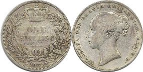 monnaie UK vieille shilling 1853