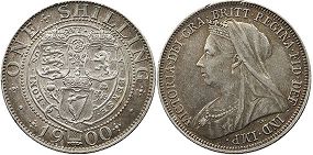 monnaie UK vieille shilling 1900