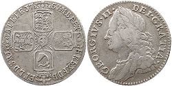 Münze Großbritannien alt
 1 Schilling
 1757