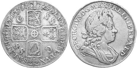 Münze Großbritannien alt
 1 Krone
 1723